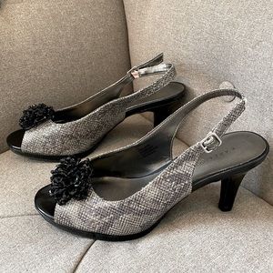 Silver high heels size 7.5